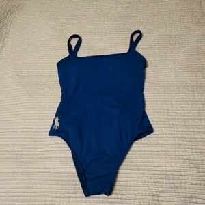 Ralph Lauren Polo Pony one pc swimsuit, sz sm, built in bra, used gently
